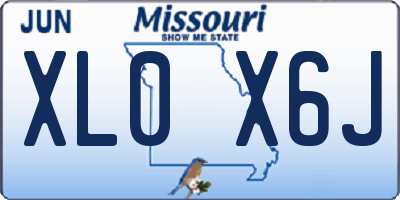 MO license plate XL0X6J
