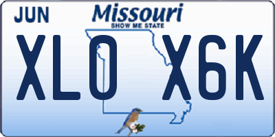MO license plate XL0X6K