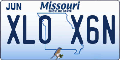 MO license plate XL0X6N