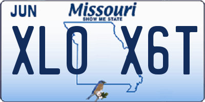 MO license plate XL0X6T