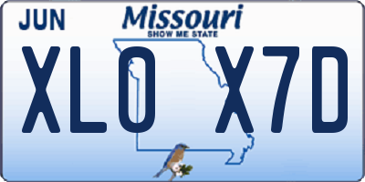 MO license plate XL0X7D