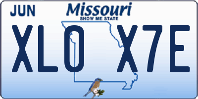 MO license plate XL0X7E