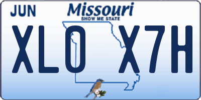 MO license plate XL0X7H