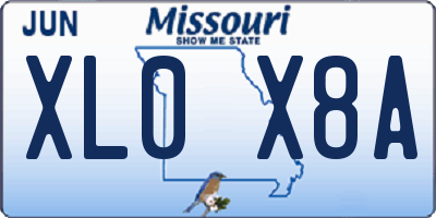 MO license plate XL0X8A