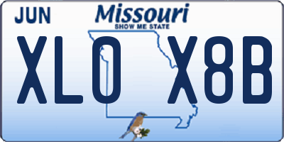 MO license plate XL0X8B