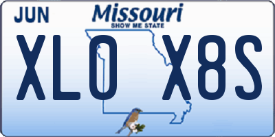 MO license plate XL0X8S