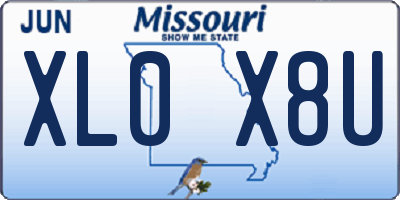 MO license plate XL0X8U