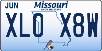 MO license plate XL0X8W
