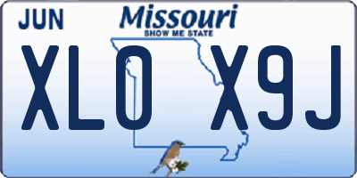 MO license plate XL0X9J