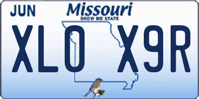 MO license plate XL0X9R