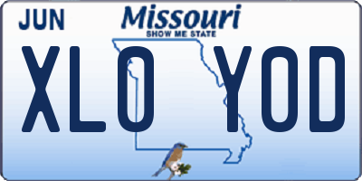 MO license plate XL0Y0D