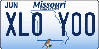 MO license plate XL0Y0O