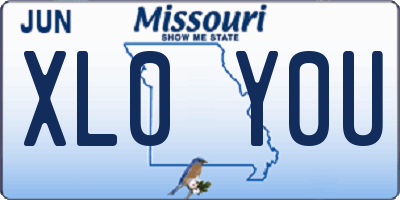 MO license plate XL0Y0U