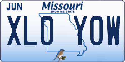 MO license plate XL0Y0W