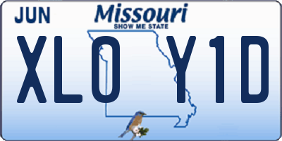 MO license plate XL0Y1D