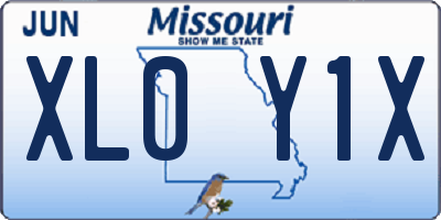 MO license plate XL0Y1X