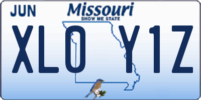 MO license plate XL0Y1Z