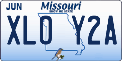 MO license plate XL0Y2A