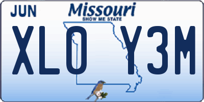 MO license plate XL0Y3M