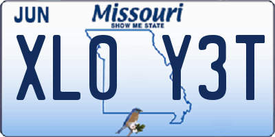 MO license plate XL0Y3T