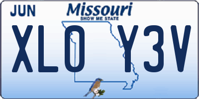MO license plate XL0Y3V