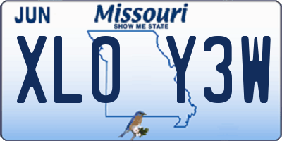 MO license plate XL0Y3W
