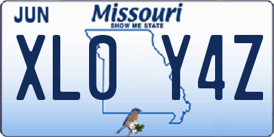MO license plate XL0Y4Z