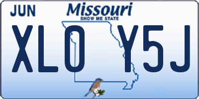 MO license plate XL0Y5J