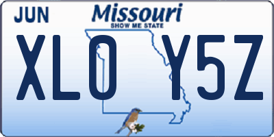 MO license plate XL0Y5Z