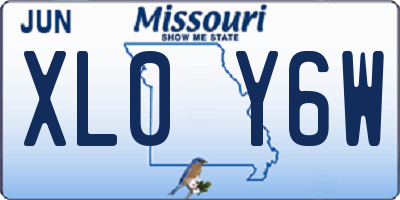 MO license plate XL0Y6W