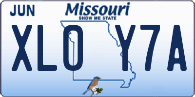 MO license plate XL0Y7A