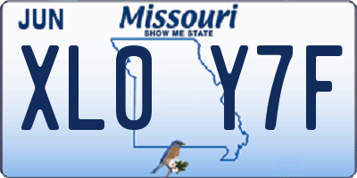 MO license plate XL0Y7F