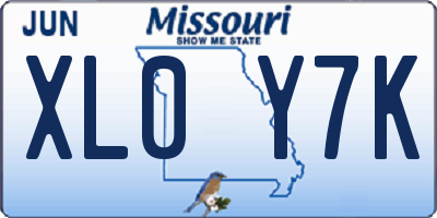 MO license plate XL0Y7K