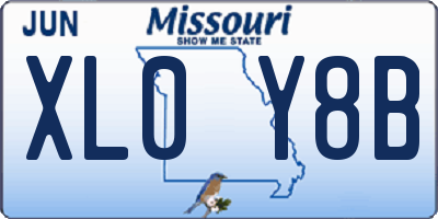 MO license plate XL0Y8B