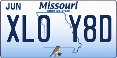 MO license plate XL0Y8D