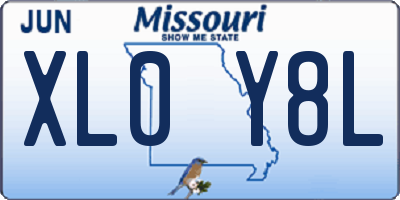 MO license plate XL0Y8L