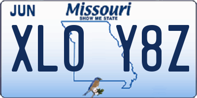 MO license plate XL0Y8Z