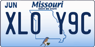 MO license plate XL0Y9C