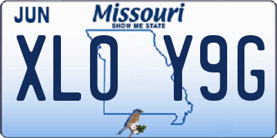 MO license plate XL0Y9G