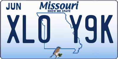 MO license plate XL0Y9K