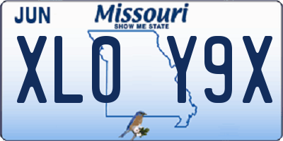 MO license plate XL0Y9X