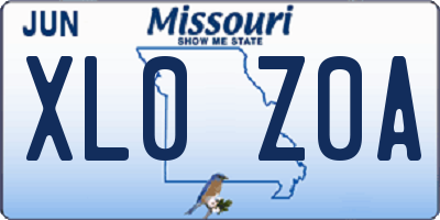 MO license plate XL0Z0A