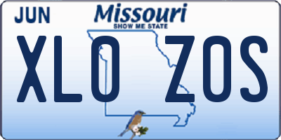 MO license plate XL0Z0S