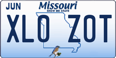 MO license plate XL0Z0T