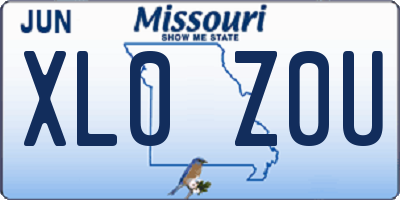 MO license plate XL0Z0U