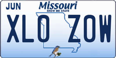 MO license plate XL0Z0W
