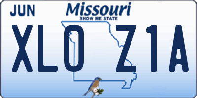 MO license plate XL0Z1A