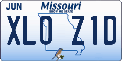 MO license plate XL0Z1D