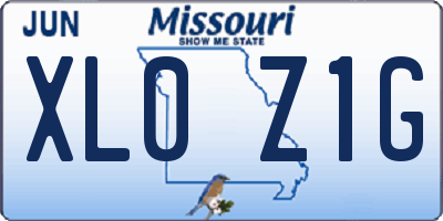 MO license plate XL0Z1G