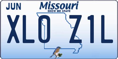 MO license plate XL0Z1L